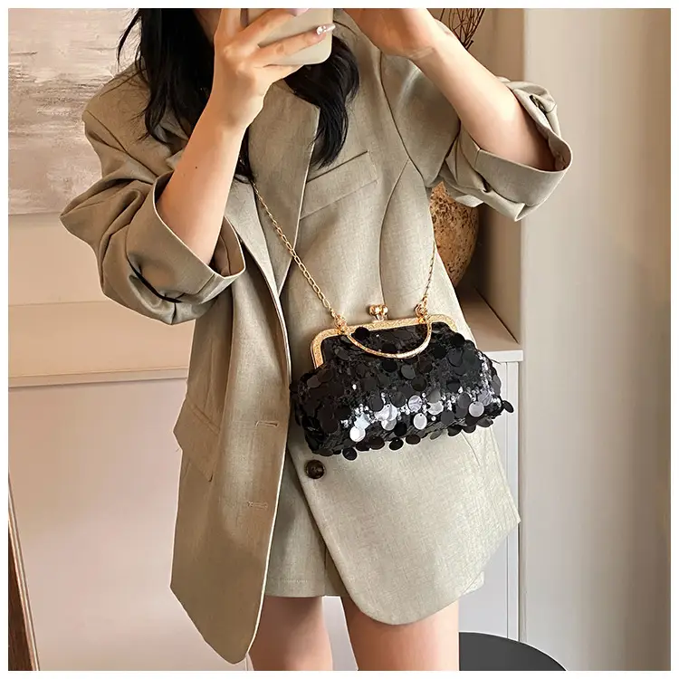 Black Sequin Chain Handbag Women Spring Summer Banquet — feature 20