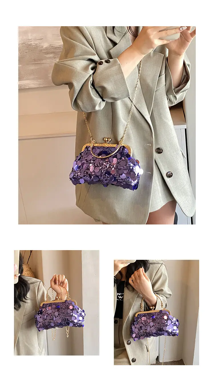 Black Sequin Chain Handbag Women Spring Summer Banquet — feature 22