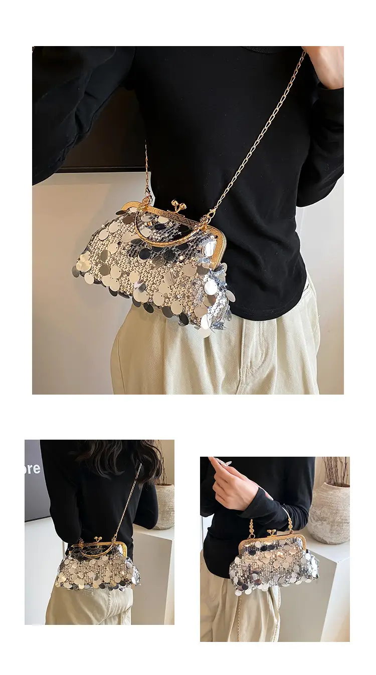 Black Sequin Chain Handbag Women Spring Summer Banquet — feature 24