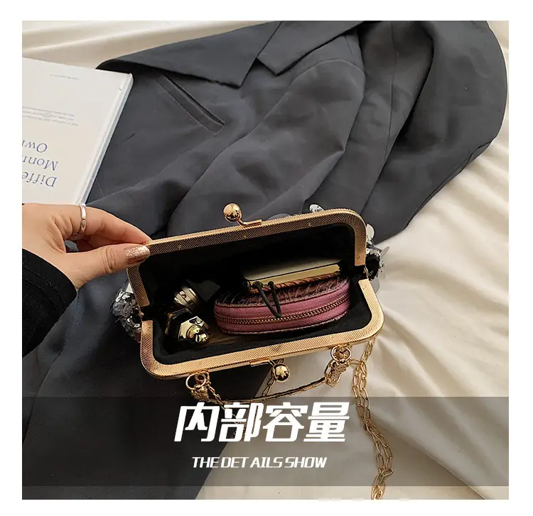 Black Sequin Chain Handbag Women Spring Summer Banquet — feature 4