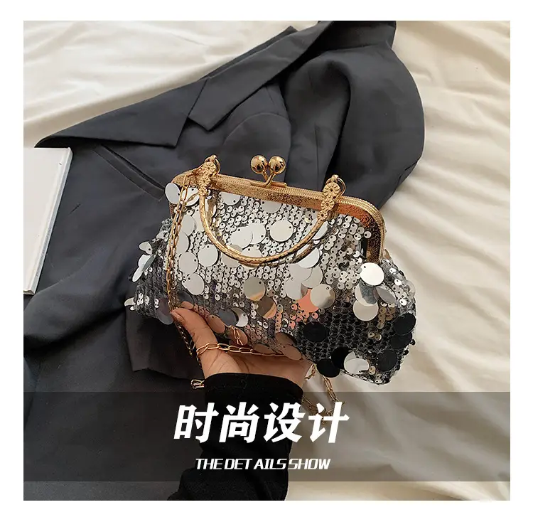 Black Sequin Chain Handbag Women Spring Summer Banquet — feature 6