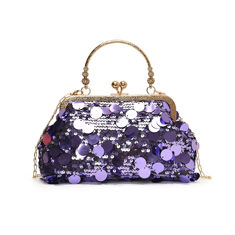 Black Sequin Chain Handbag Women Spring Summer Banquet - Image 2