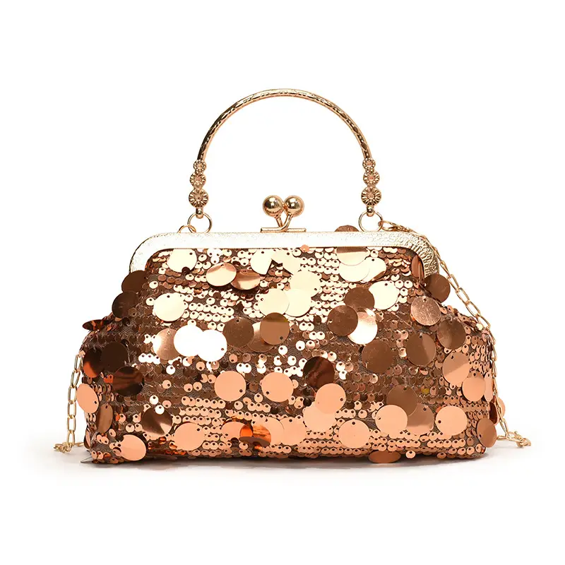 Black Sequin Chain Handbag Women Spring Summer Banquet - Image 3