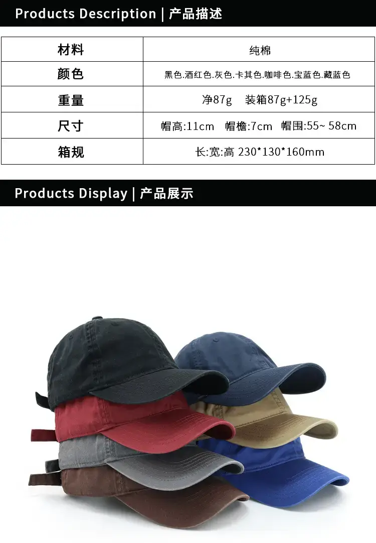 2024 Light Plate Cap Men's Washable Solid Color — feature 2