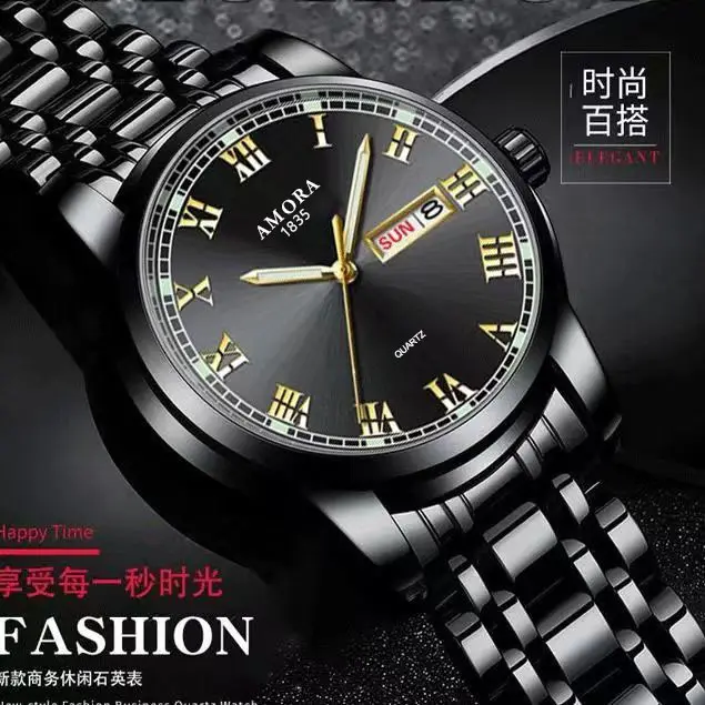 Men's Steel Band Quartz Watch with Weekly Calendar & Luminous Dial - Image 10
