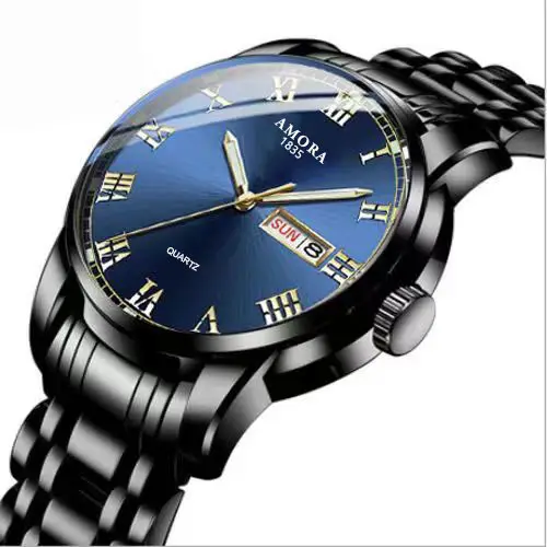 Men's Steel Band Quartz Watch with Weekly Calendar & Luminous Dial - Image 12