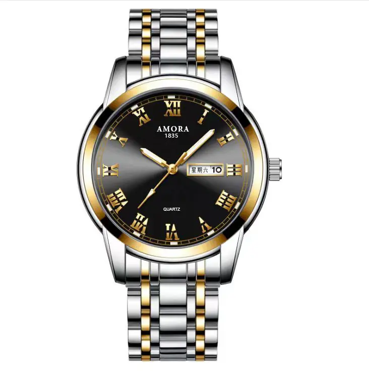 Men's Steel Band Quartz Watch with Weekly Calendar & Luminous Dial — feature 14