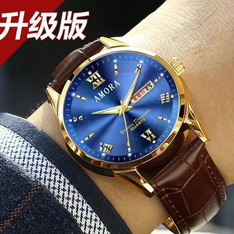 Men's Steel Band Quartz Watch with Weekly Calendar & Luminous Dial - Image 8