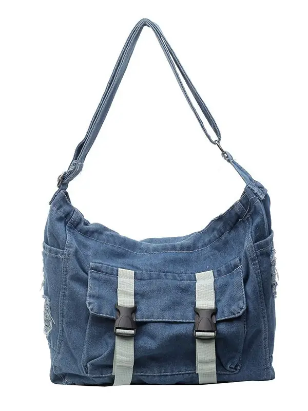 Women Denim Shoulder Bag Vintage Artistic 2026 - Image 8
