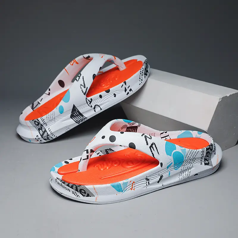 Shit-feeling Flip-flops Men's Summer Outer Slippers Men's Distinctive Fashionable Sports Beach Sandals Anti-slip Sandals - Image 2