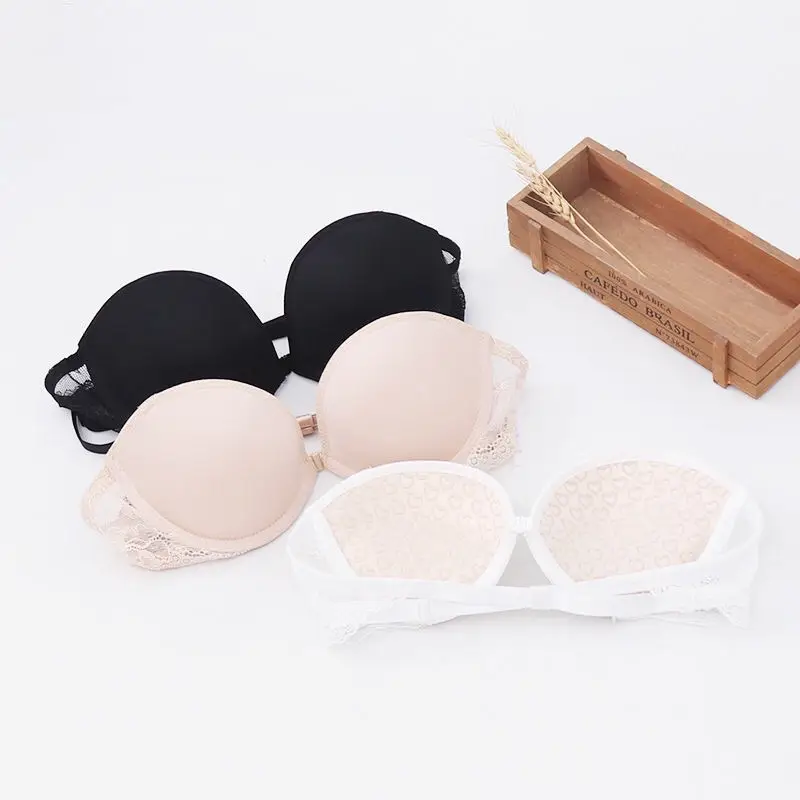 Wedding Dress Non-slip Strapless Bra Front Buckle Strapless Lace Back Wrap Women's Strapless Underwear Bra