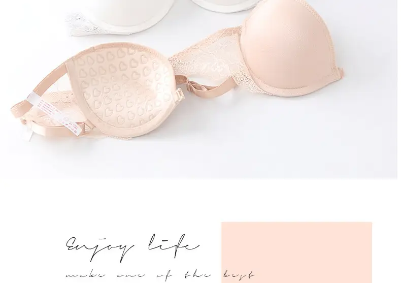 Wedding Dress Non-slip Strapless Bra Front Buckle Strapless Lace Back Wrap Women's Strapless Underwear Bra — feature 8