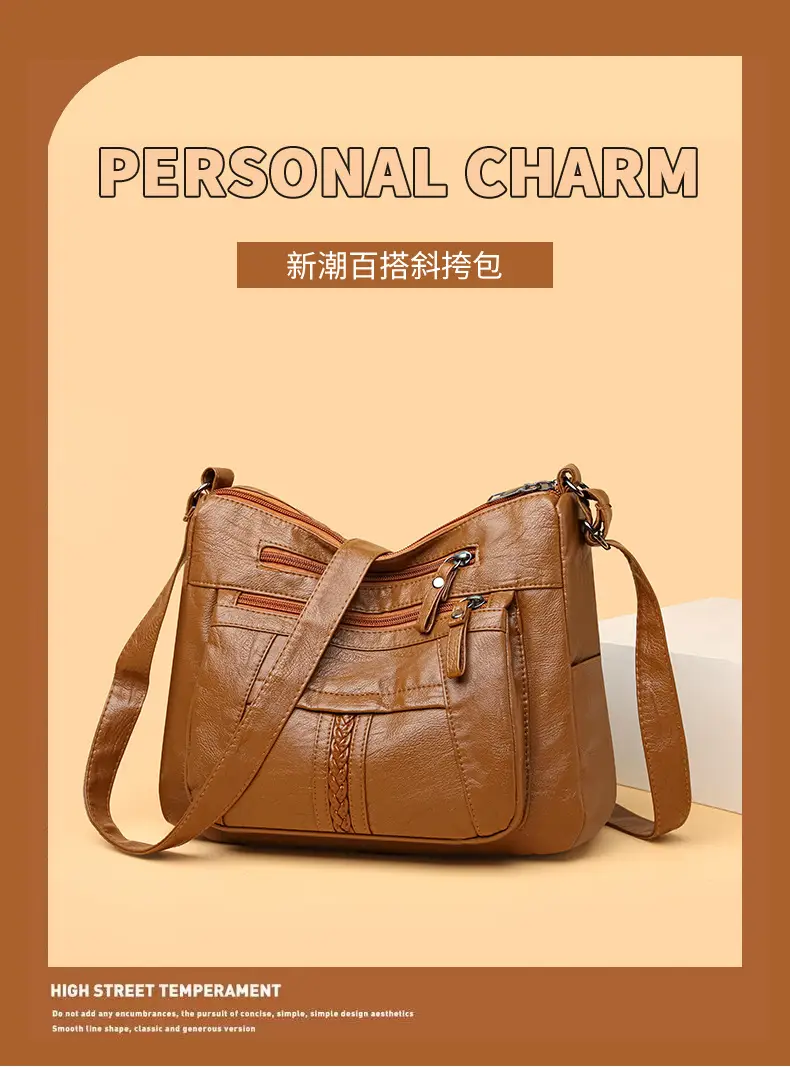 Women's Maroon Crossbody Shoulder Bag with Detachable Strap — feature 1