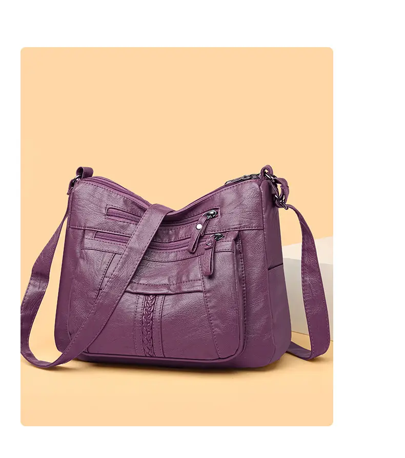Women's Maroon Crossbody Shoulder Bag with Detachable Strap — feature 10