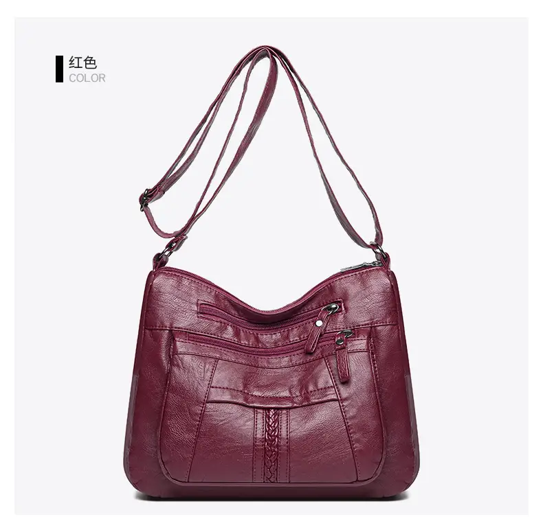 Women's Maroon Crossbody Shoulder Bag with Detachable Strap — feature 20