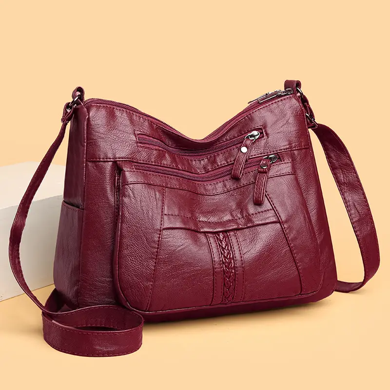 Women's Maroon Crossbody Shoulder Bag with Detachable Strap — feature 44
