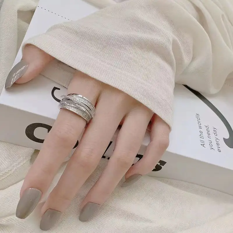 Adjustable Silver Zircon Butterfly Ring for Women - Image 48