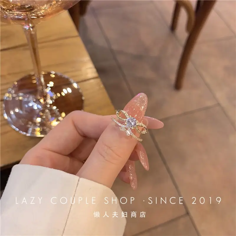 Adjustable Silver Zircon Butterfly Ring for Women - Image 15