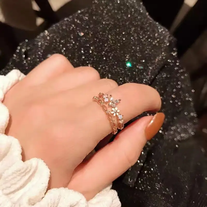 Adjustable Silver Zircon Butterfly Ring for Women - Image 17
