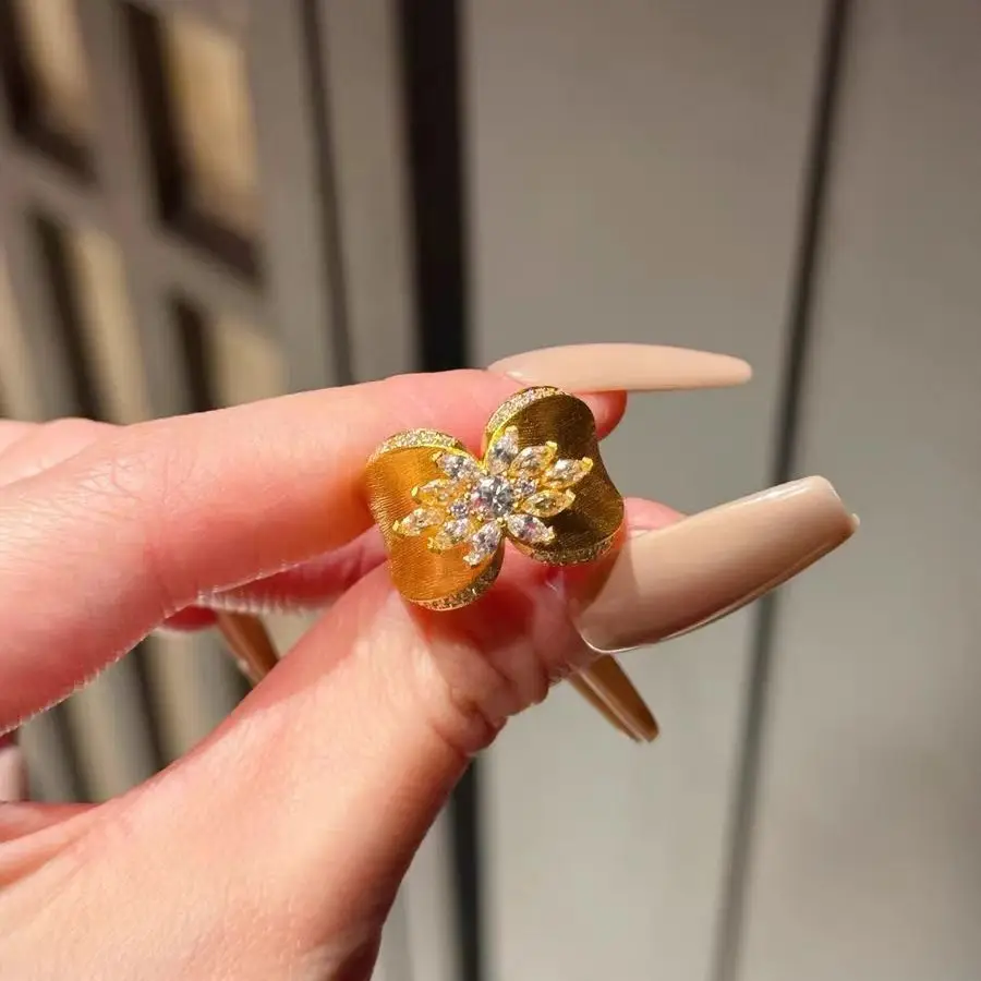 Adjustable Silver Zircon Butterfly Ring for Women - Image 2