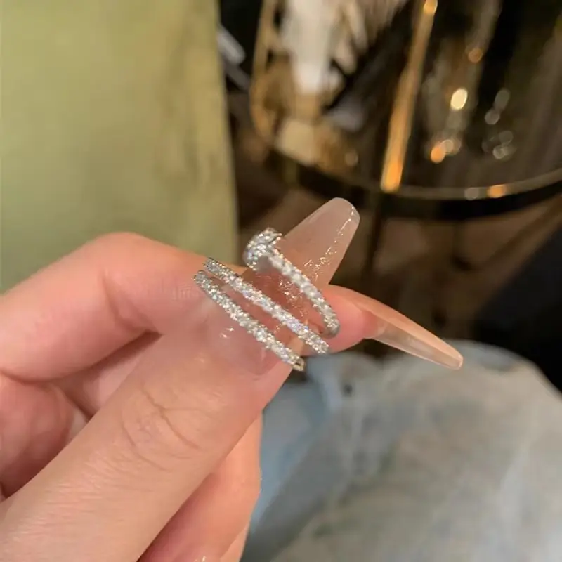 Adjustable Silver Zircon Butterfly Ring for Women - Image 26
