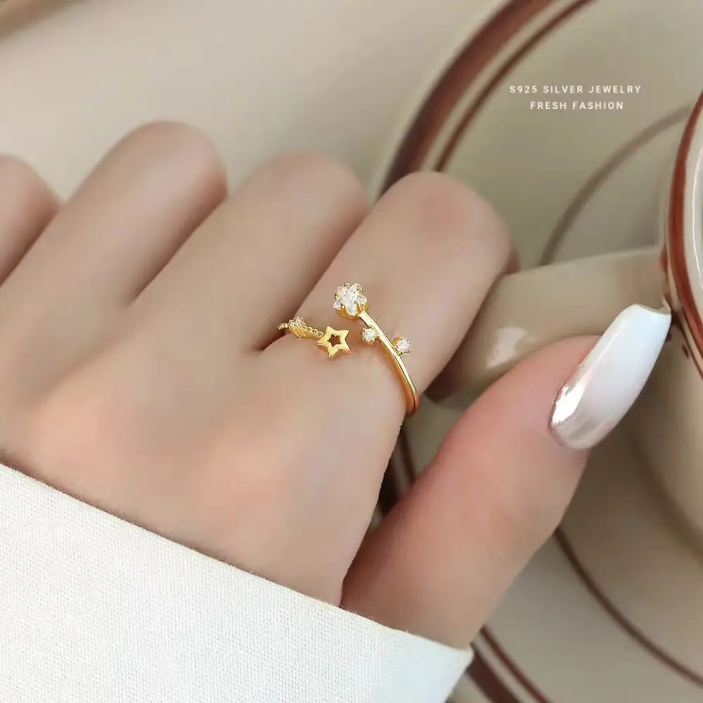 Adjustable Silver Zircon Butterfly Ring for Women - Image 37