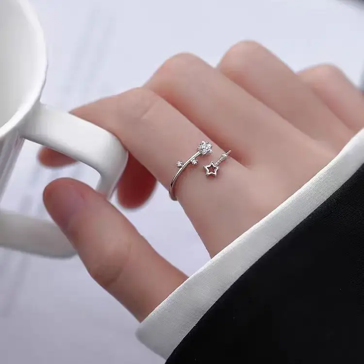 Adjustable Silver Zircon Butterfly Ring for Women - Image 38