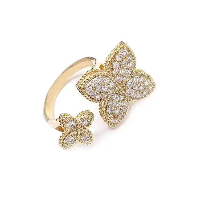 Adjustable Silver Zircon Butterfly Ring for Women - Image 4