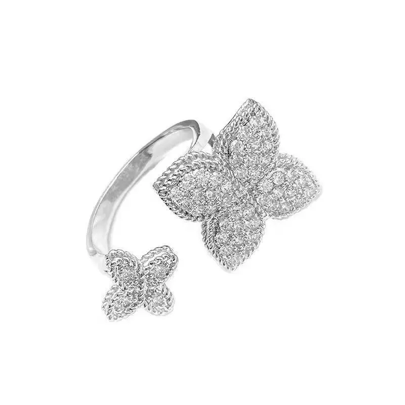 Adjustable Silver Zircon Butterfly Ring for Women - Image 5