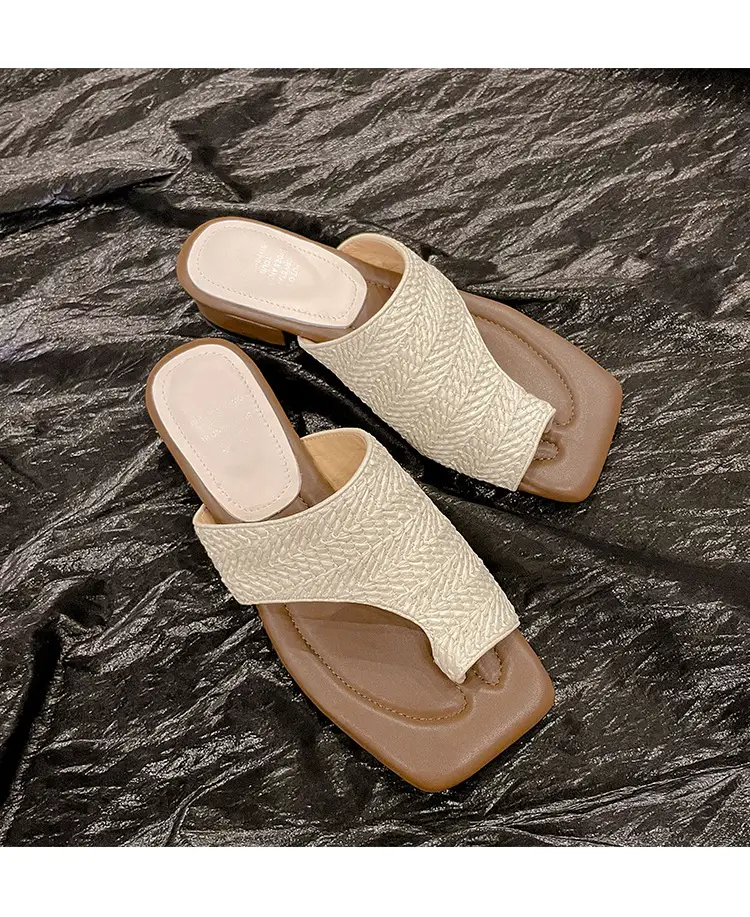 French Vintage Woven Flip-on Sandals Women Summer — feature 14