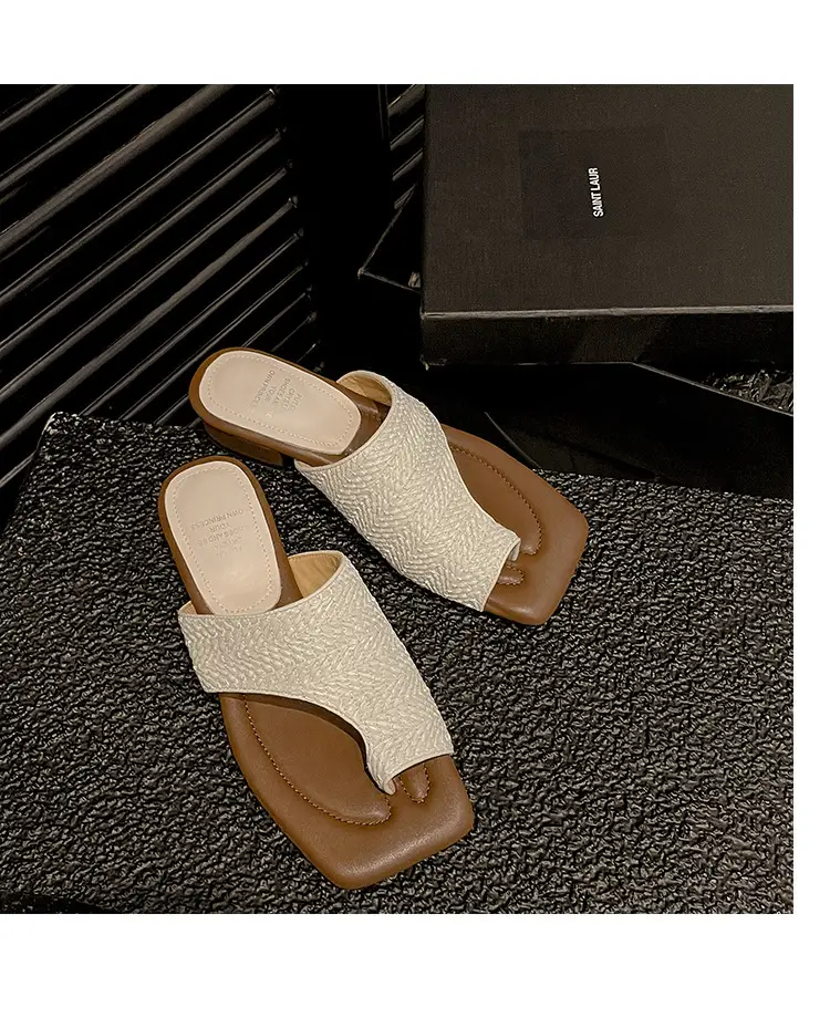 French Vintage Woven Flip-on Sandals Women Summer — feature 15