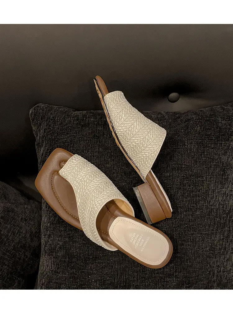 French Vintage Woven Flip-on Sandals Women Summer — feature 17