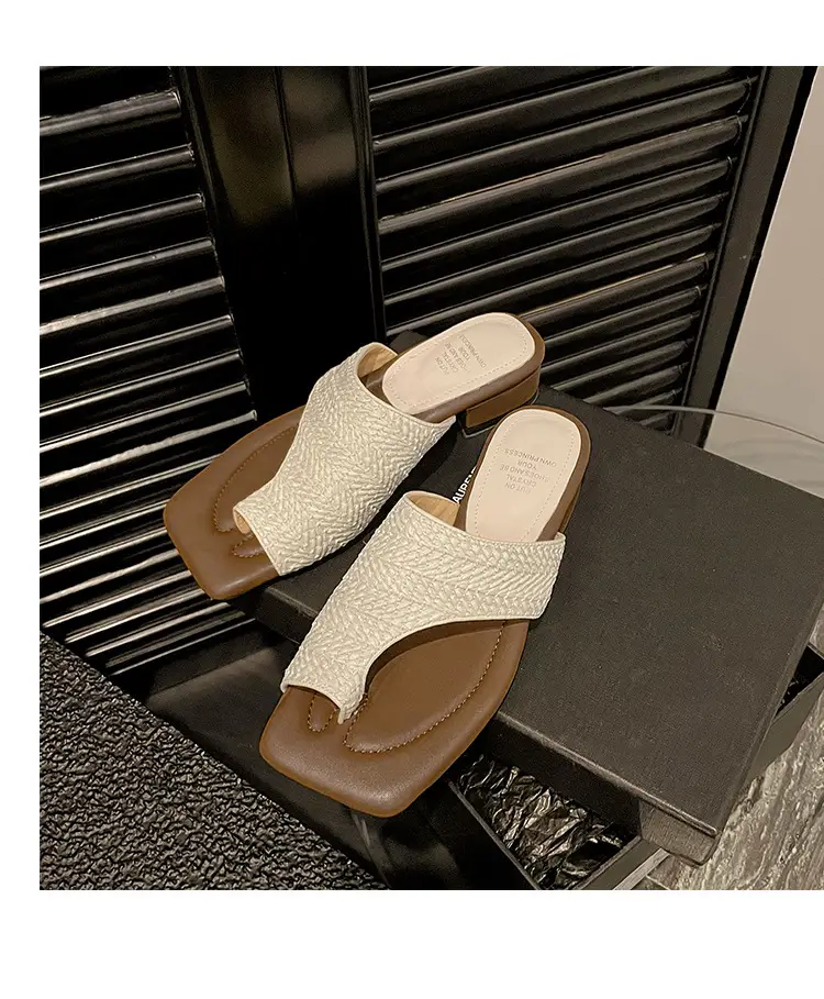 French Vintage Woven Flip-on Sandals Women Summer — feature 18
