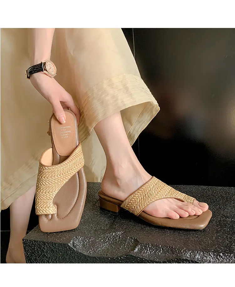 French Vintage Woven Flip-on Sandals Women Summer — feature 23