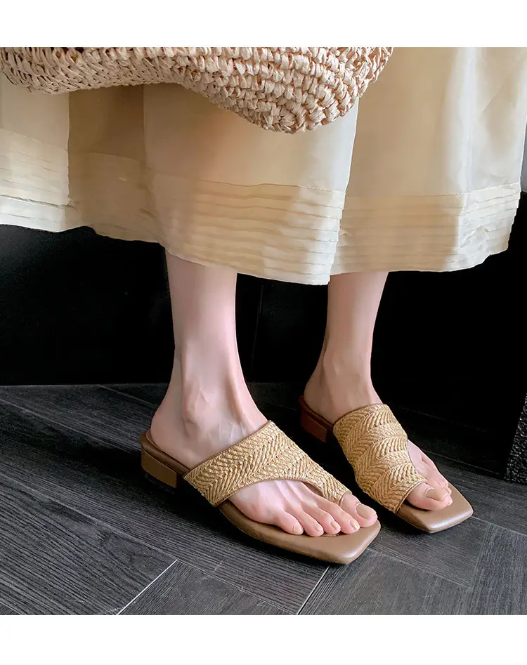 French Vintage Woven Flip-on Sandals Women Summer — feature 26