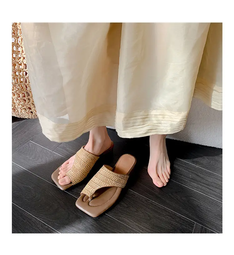 French Vintage Woven Flip-on Sandals Women Summer — feature 28