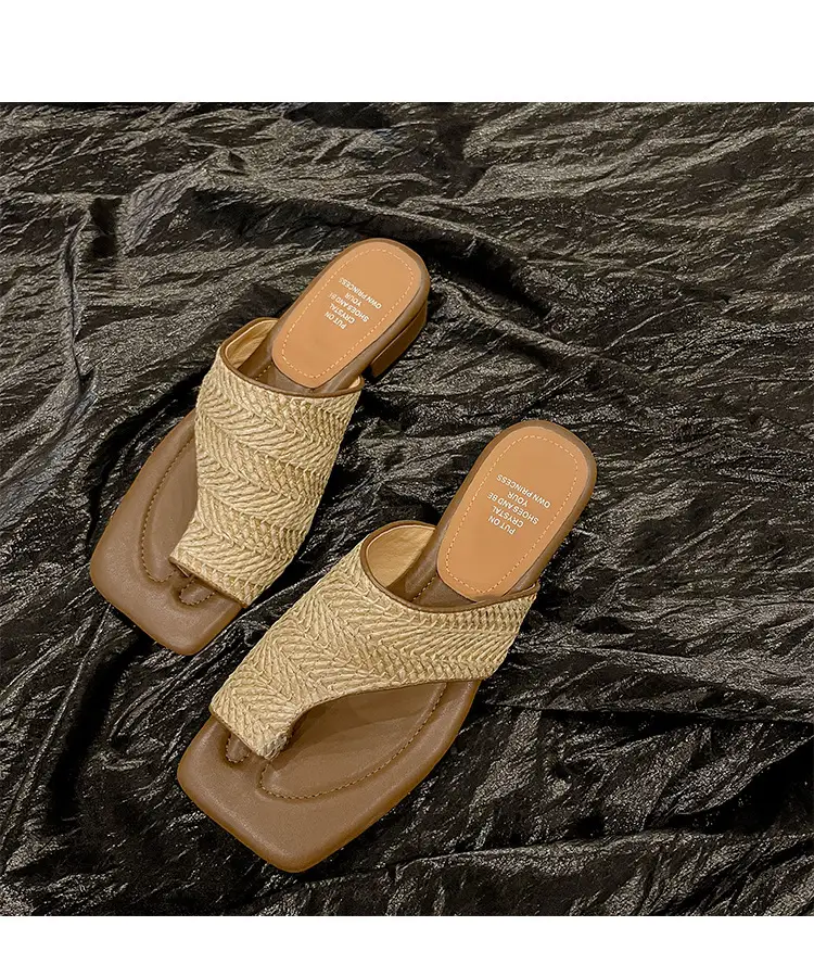 French Vintage Woven Flip-on Sandals Women Summer — feature 29