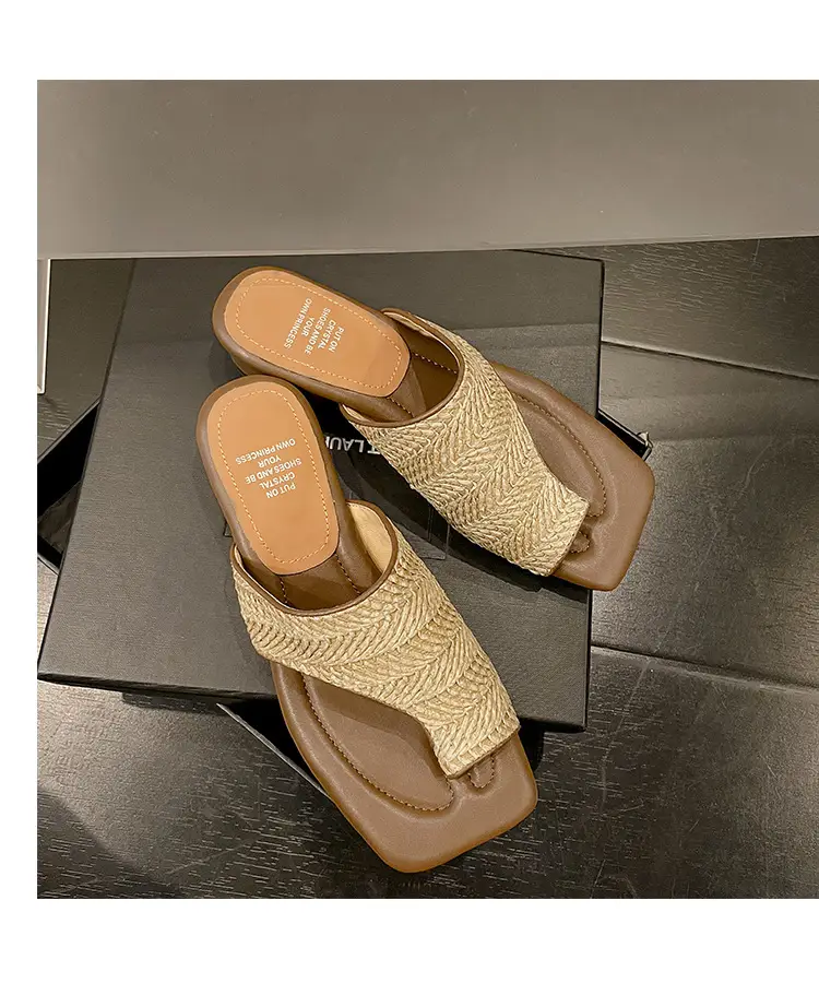 French Vintage Woven Flip-on Sandals Women Summer — feature 30