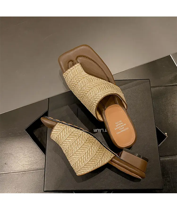 French Vintage Woven Flip-on Sandals Women Summer — feature 31