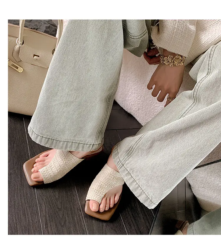 French Vintage Woven Flip-on Sandals Women Summer — feature 7