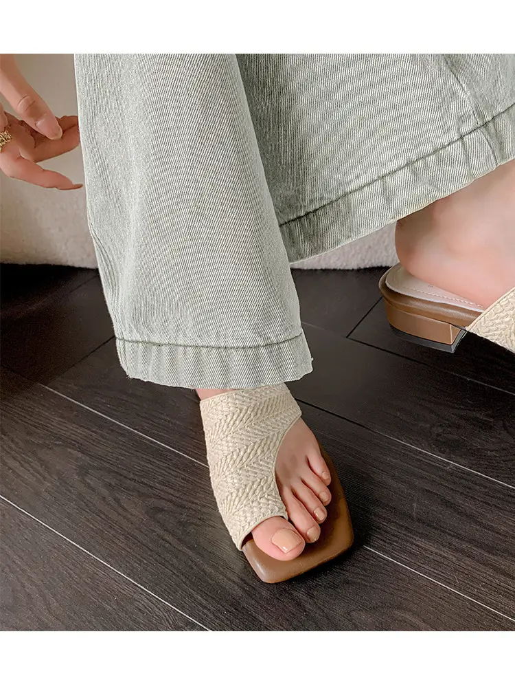 French Vintage Woven Flip-on Sandals Women Summer — feature 9