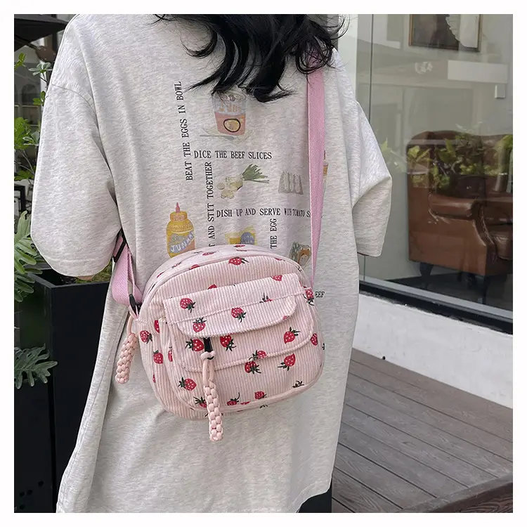 Strawberry Print Crossbody Bag for Women — feature 17