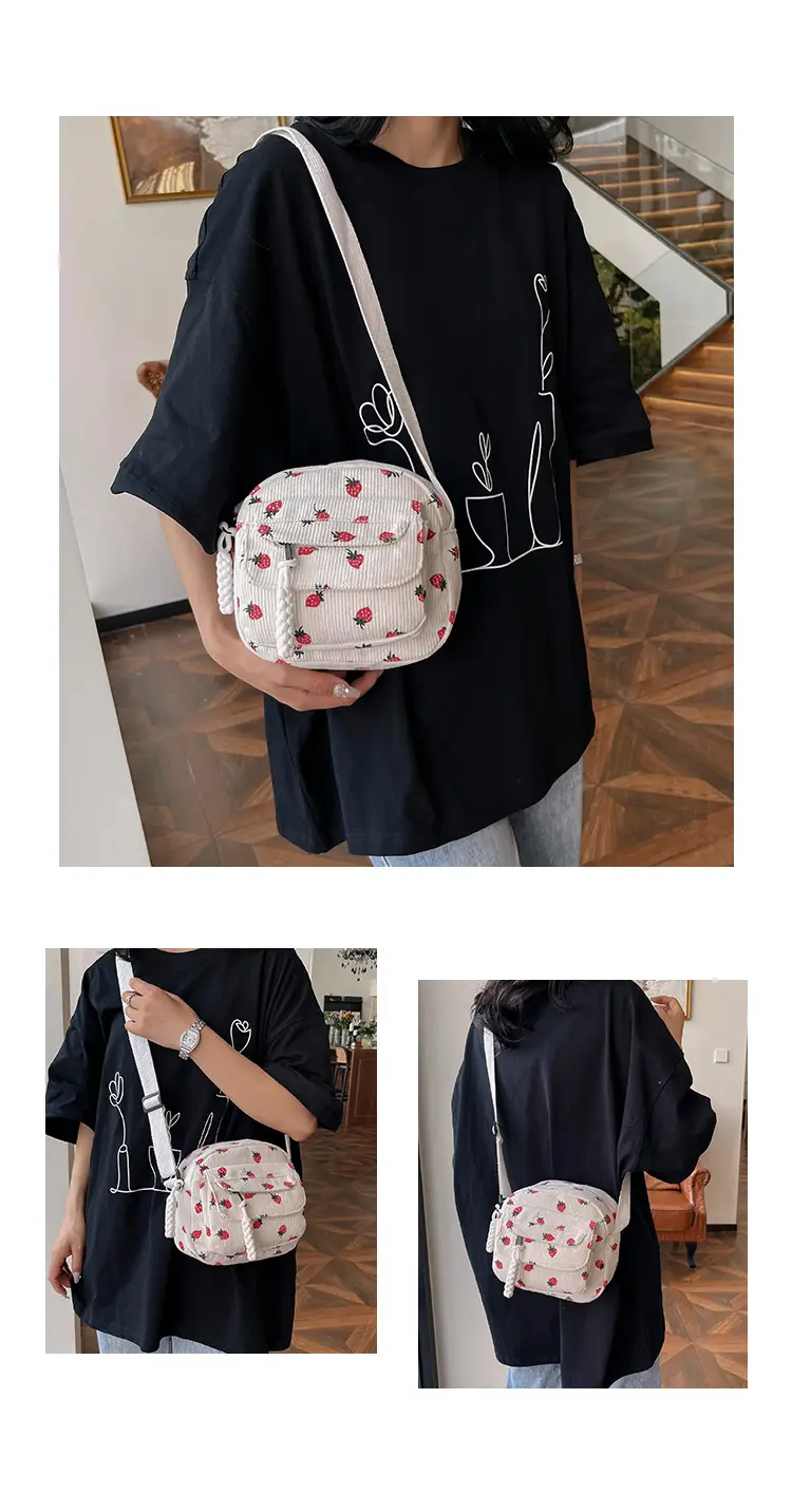 Strawberry Print Crossbody Bag for Women — feature 8