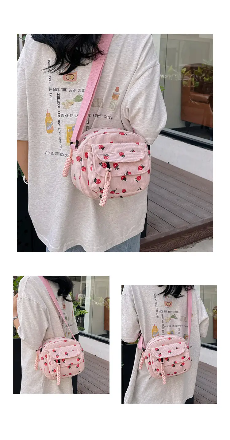 Strawberry Print Crossbody Bag for Women — feature 9