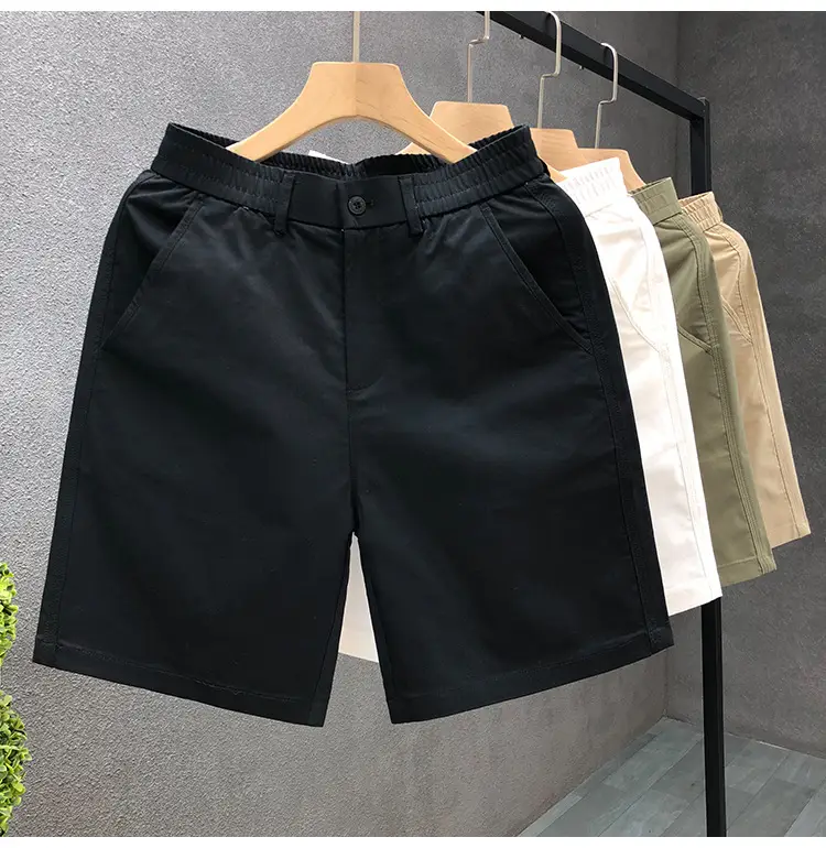 Men Summer Beige Thin Casual Shorts Five Point — feature 2