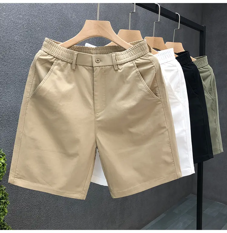 Men Summer Beige Thin Casual Shorts Five Point — feature 3