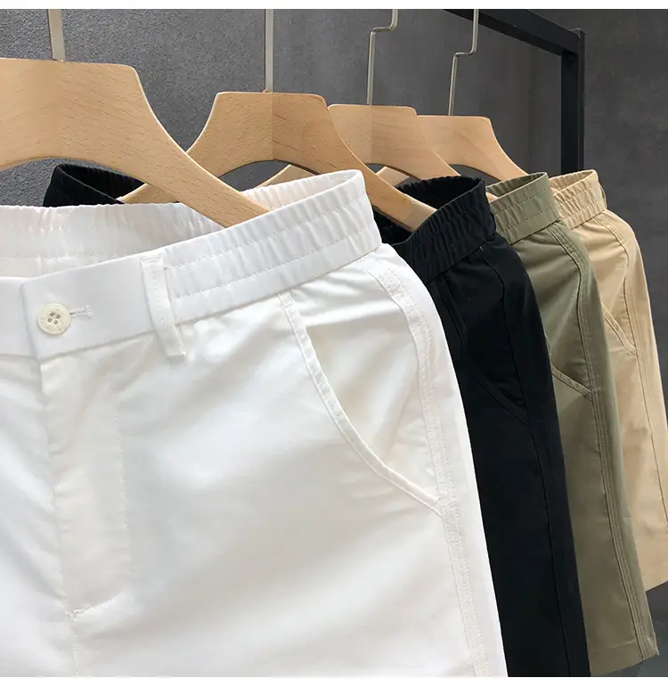 Men Summer Beige Thin Casual Shorts Five Point — feature 4