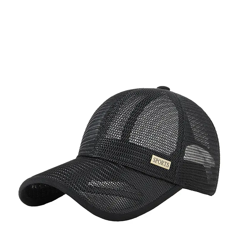 Men's Beige Duck Tongue Sun Hat with Mesh Back - Image 10