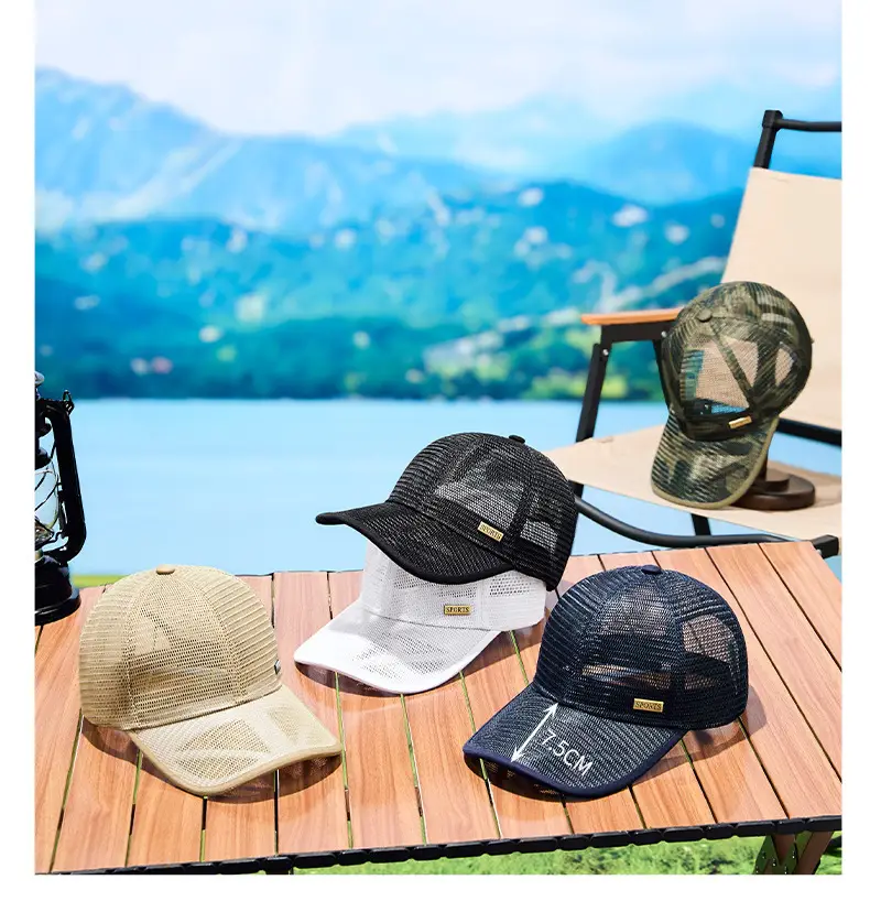 Men's Beige Duck Tongue Sun Hat with Mesh Back — feature 13