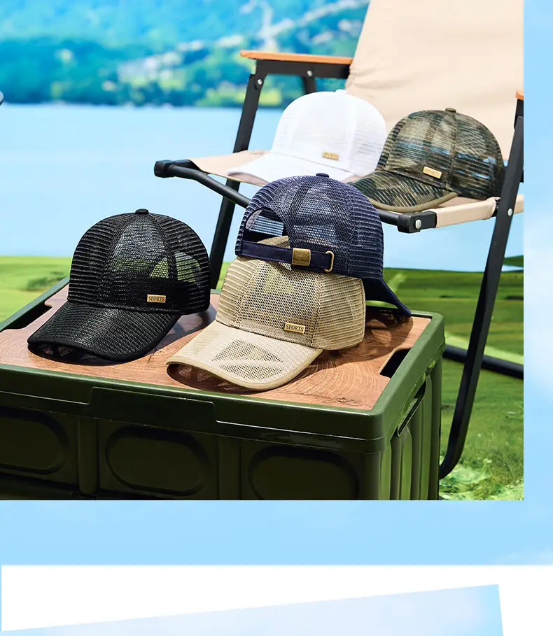 Men's Beige Duck Tongue Sun Hat with Mesh Back — feature 17